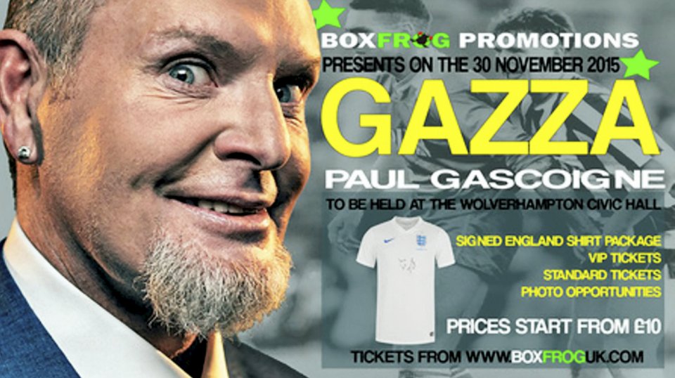 Gazza made the joke during a Q&A evening in Wolverhampton