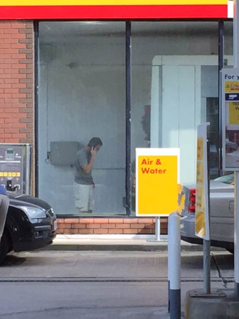 Onlookers said he took his anger out on the staff at the Shell garage