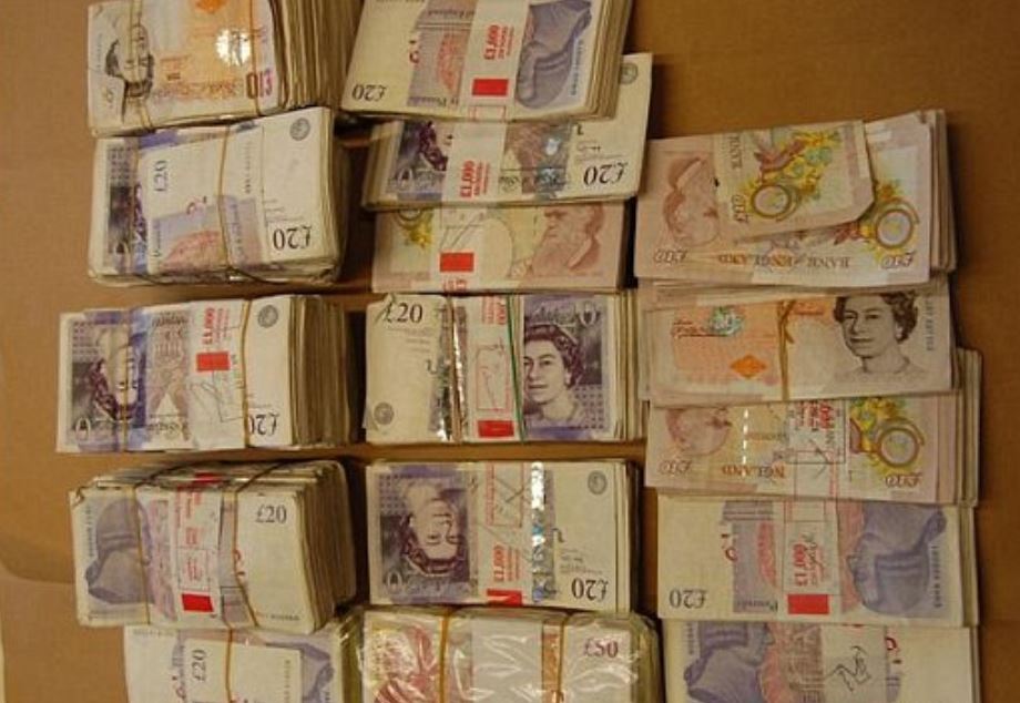 cash recovered by police investigating Feezan Hameed Choudhary