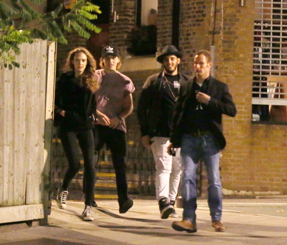The pair were joined by pals as they left the Roundhouse after watching his godfather Elton John perform
