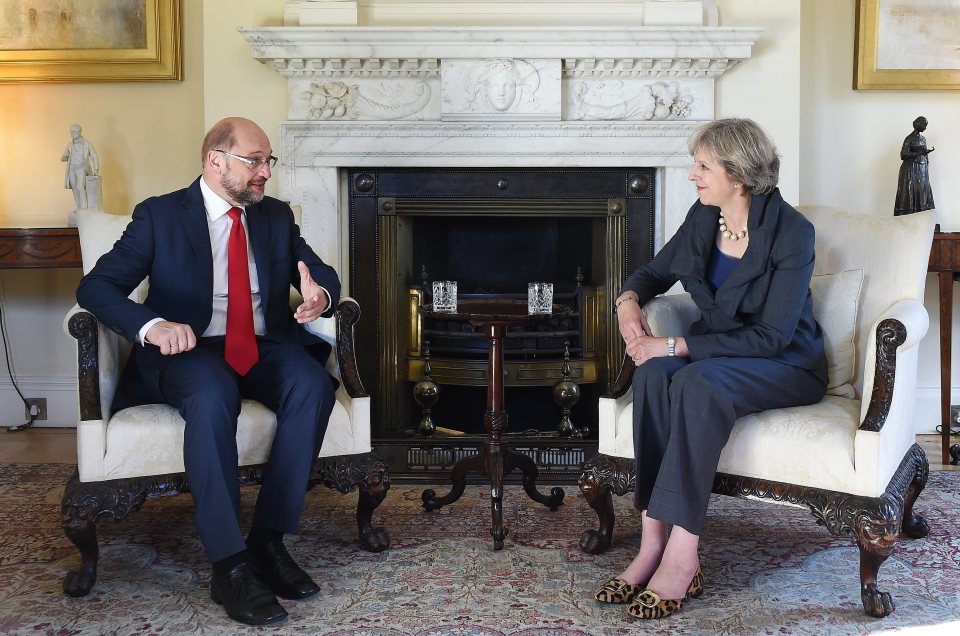 Martin Schulz and Theresa May