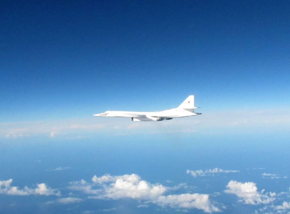 The Ministry of Defence shared photographs of the Russian Blackjack bombers that had been intercepted