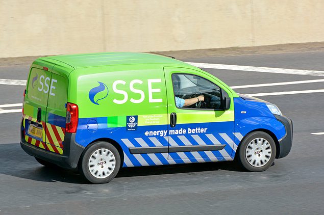 Scottish and Southern Energy van driving along motorway