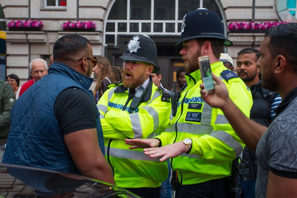 But police were not happy about the congestion the cars caused as they entered London's famous junction
