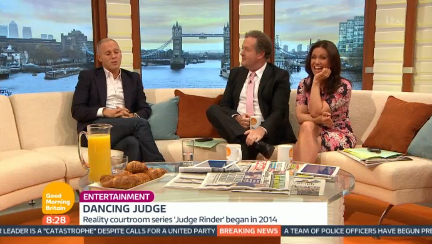 Piers teased the Strictly star for flashing the flesh 