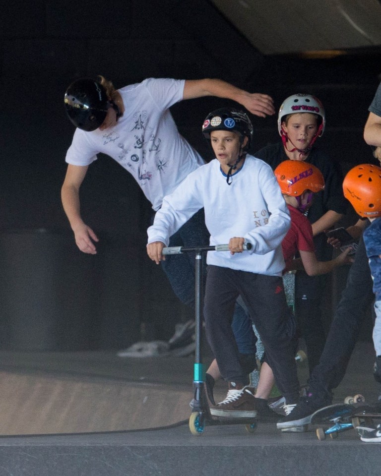Cruz and Romeo kept it casual on their scooters 