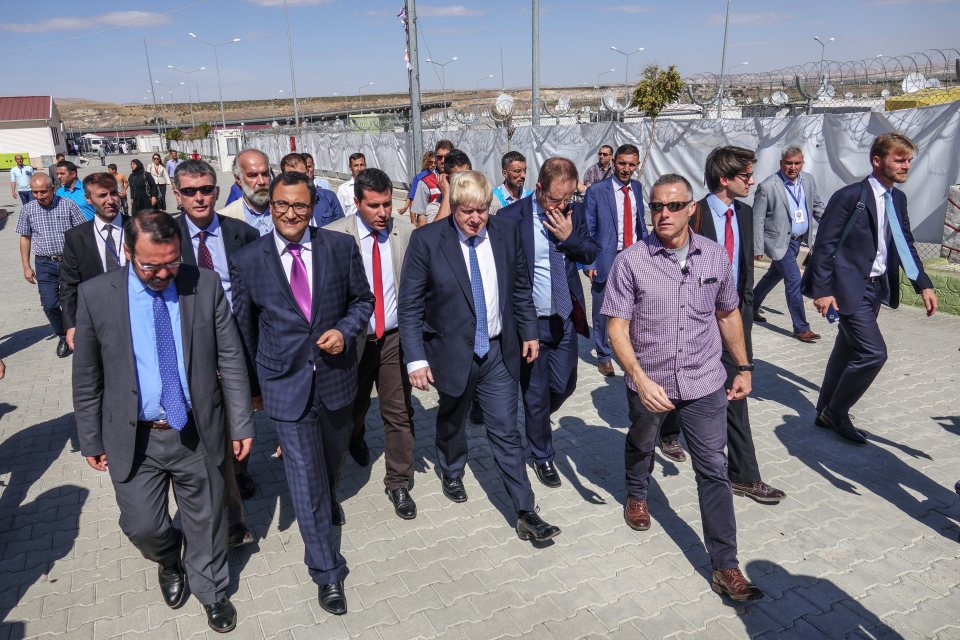 Mr Johnson also visited a refugee camp and talked about the conflict in neighbouring Syria