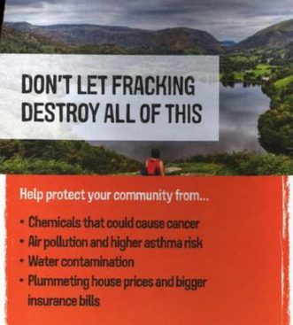 Misinformation ... Friends of the Earth had a severe rap across the knuckles from the Advertising Standards Authority for it‘s leaflet about fracking