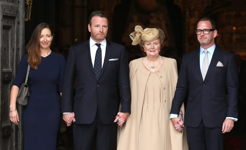 Sir Terrys widow Joyce is flanked by their children Katherine, Alan and Mark 