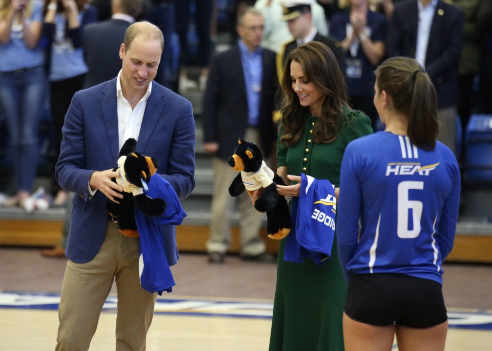 They were also presented with stuffed toys - which will no doubt make perfect souvenirs for Prince George and Princess Charlotte