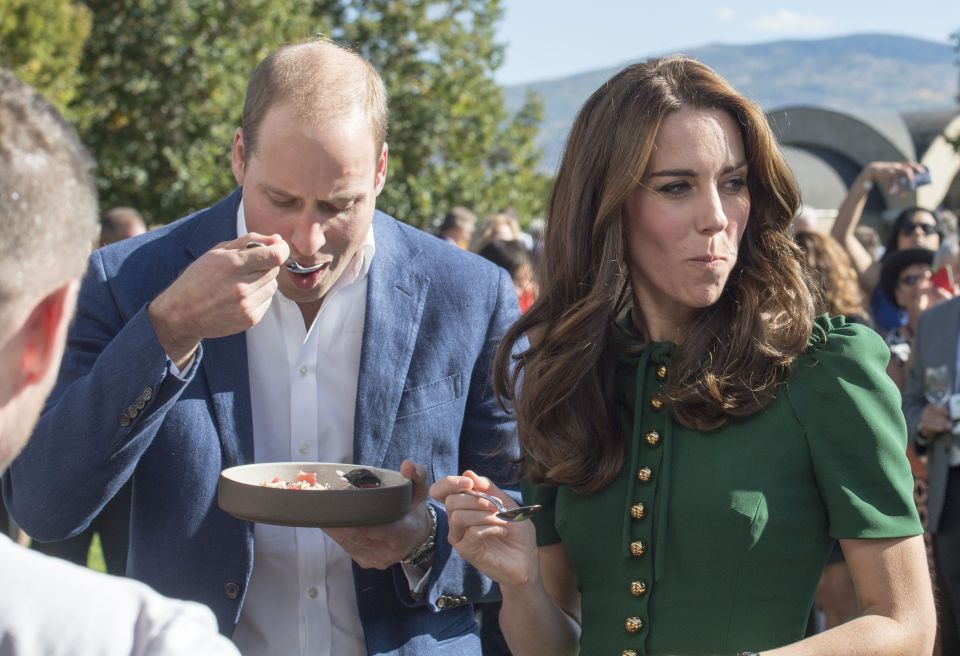 Kate and Wills tucked into a geoduck - described by a chef as a "phallic" clam - on the fourth day of their visit to Canada