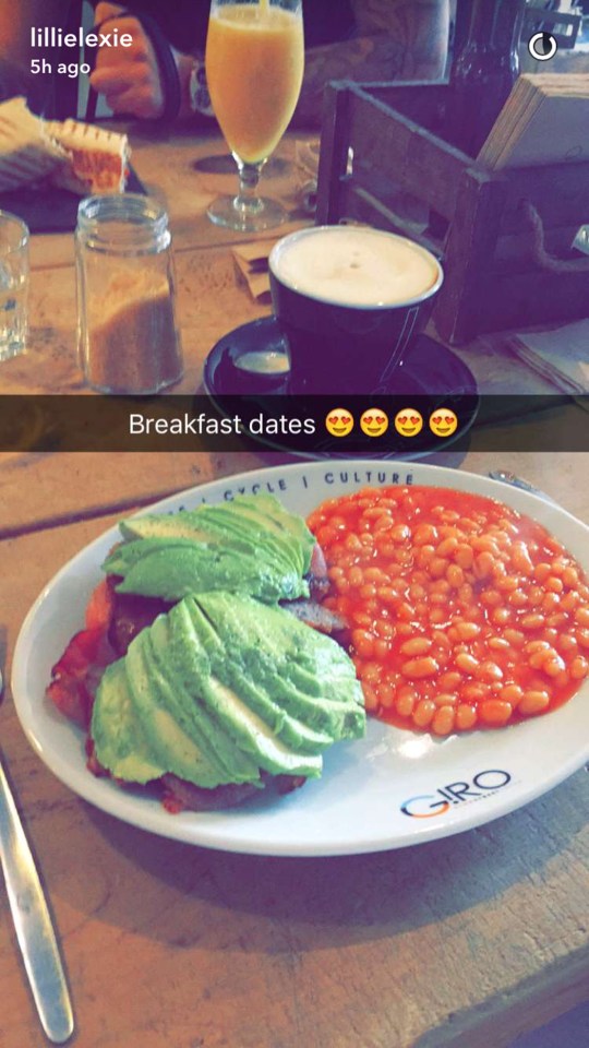 She posted a picture of their breakfast date to Snapchat