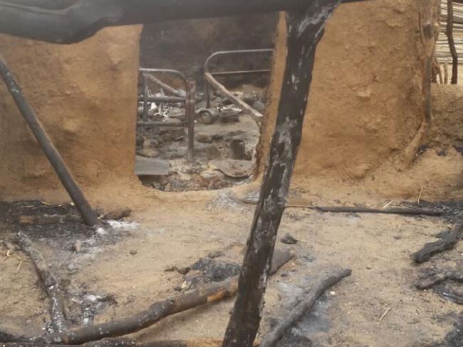 Burned structures are all that's left of Barti village, in Jebel Marra