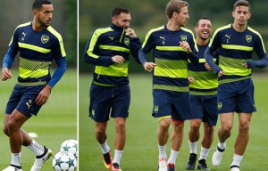 Arsenal stars Alexis Sanchez and Granit Xhaka all smiles ahead of Champions League clash v Basel
