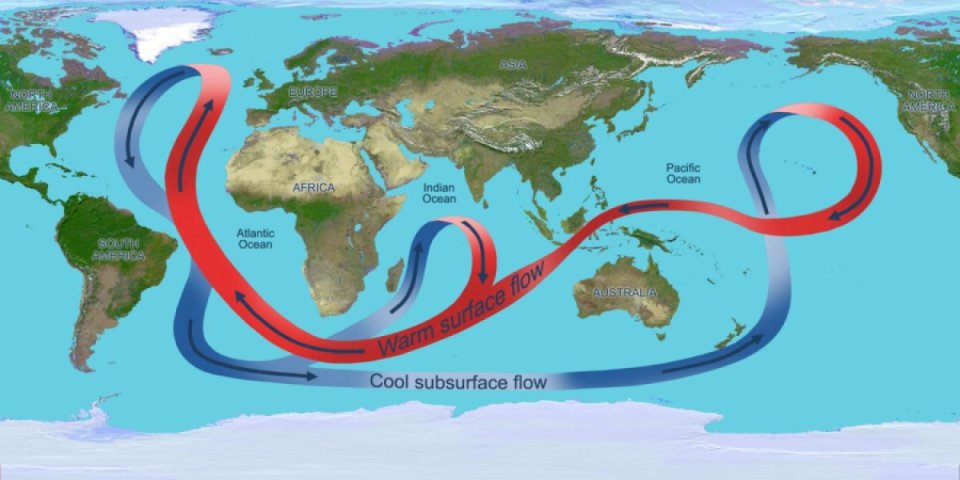 This NASA map shows the world's ocean currents