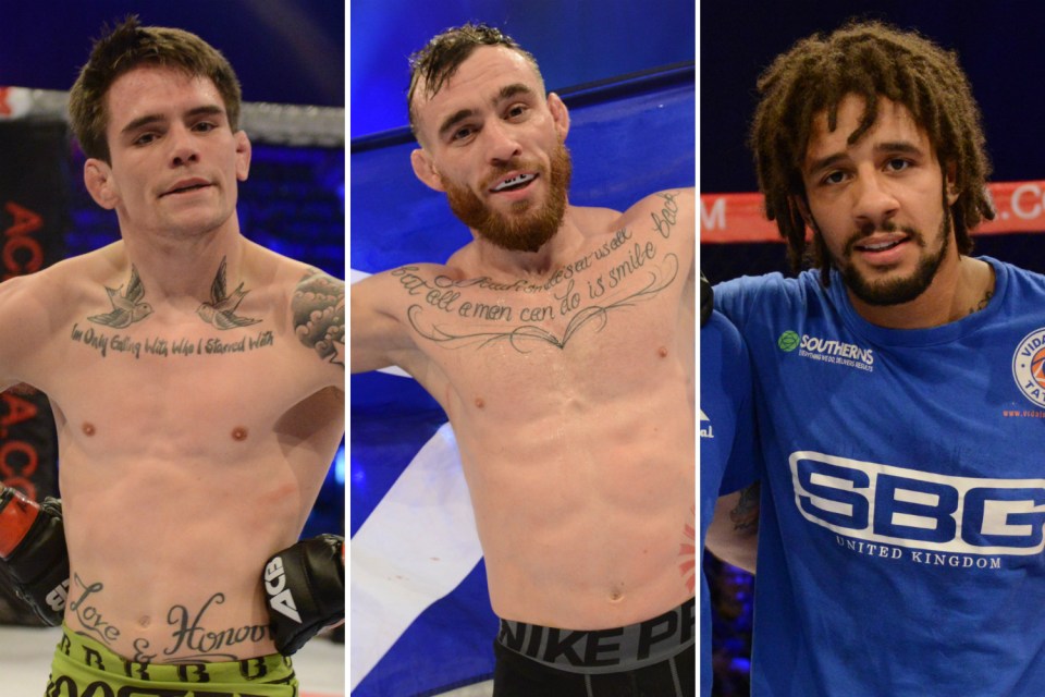 Big winners: British stars Ed Arthur, Rob Whiteford and Saul Rogers all picked up important victories at ACB 47