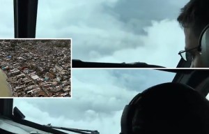Incredible footage shows storm-chasers fly plane INTO 150mph Hurricane Matthew