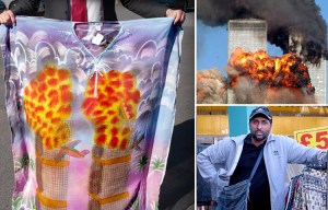 Sick dress celebrating the 9/11 terror attacks flogged for a fiver on London market stall