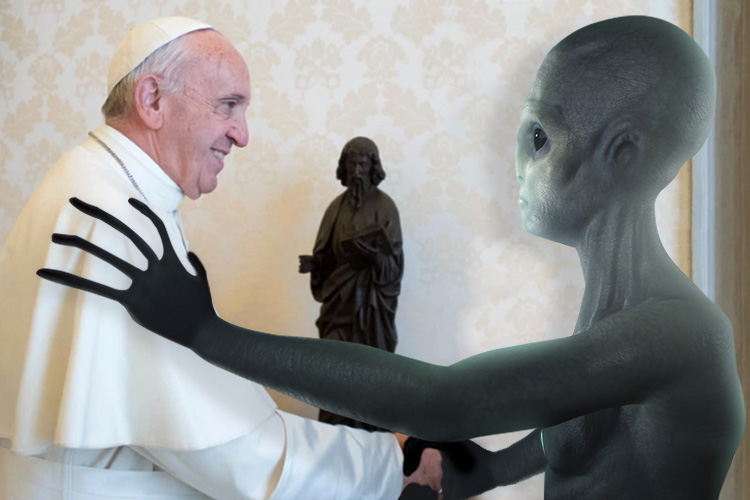 The Pope is said to have knowledge of aliens out there keen to reach out a hand to Earth