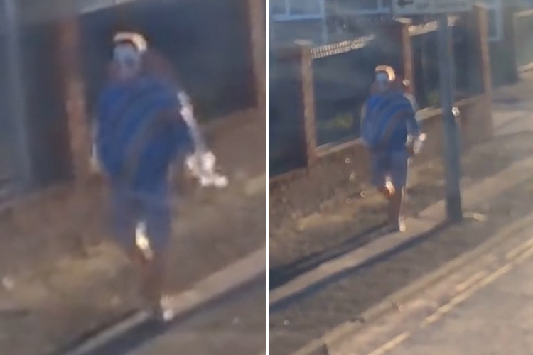 A scary clown was spotted on the streets of Manchester