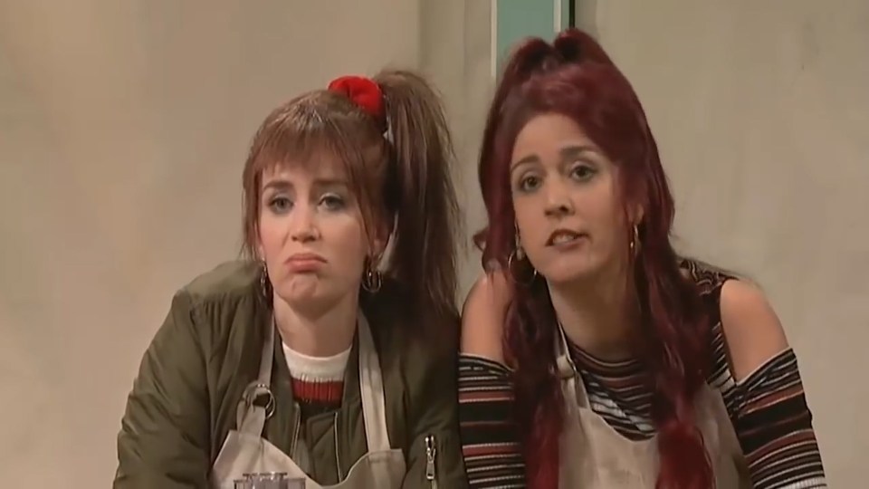 Emily starred alongside Cecily Strong as gobby best mates competing on the Bake Off 