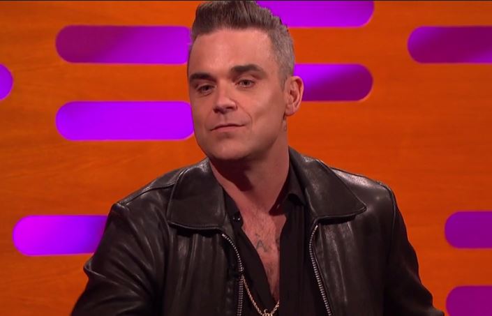 Robbie was on the show to promote his latest single, Party Like A Russian