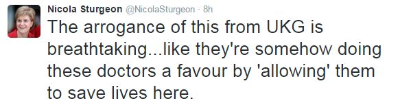 Nicola Sturgeon's tweet