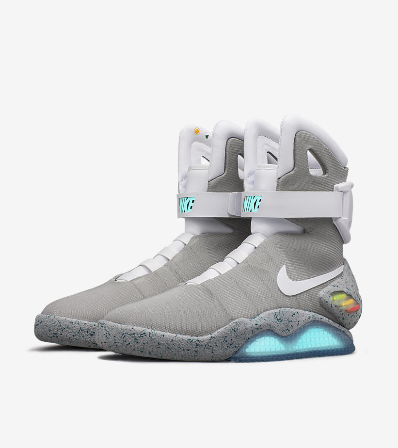 The shoes feature light-up soles and a rechargeable battery