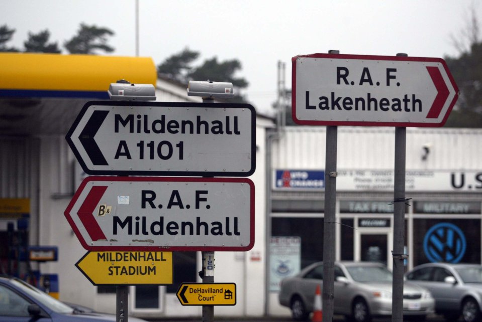 Bases . . . Corrie's phone was detected heading towards RAF Mildenhall in a vehicle