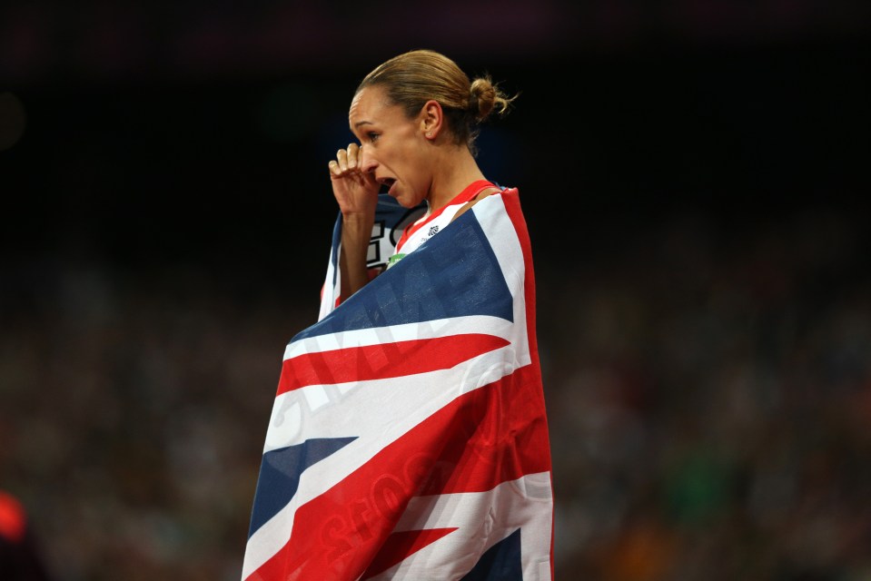 London 2012 Olympics, (Photograph by Marc Aspland for The Times) Jessica Ennis Olympic Champion. Jess Ennis wins gold in the heptathalon at the Olympic Stadium.