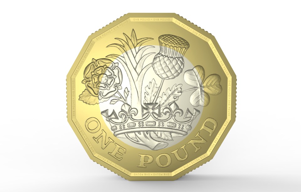 Reverse of new £1 coin