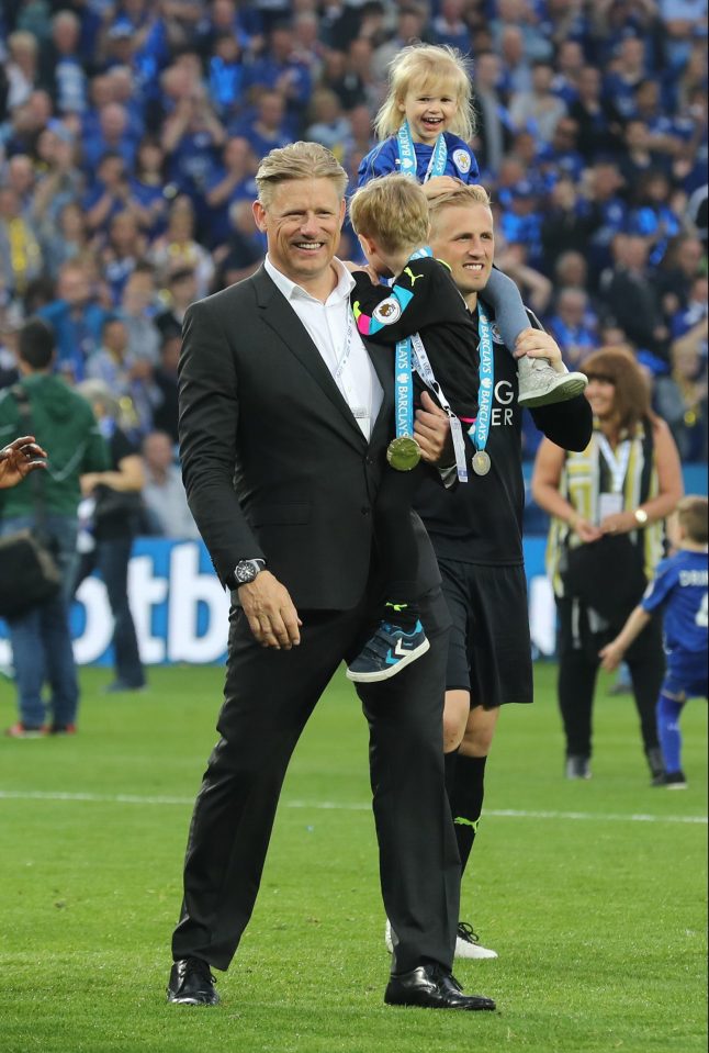 Kasper and Peter celebrate Leicester winning the title