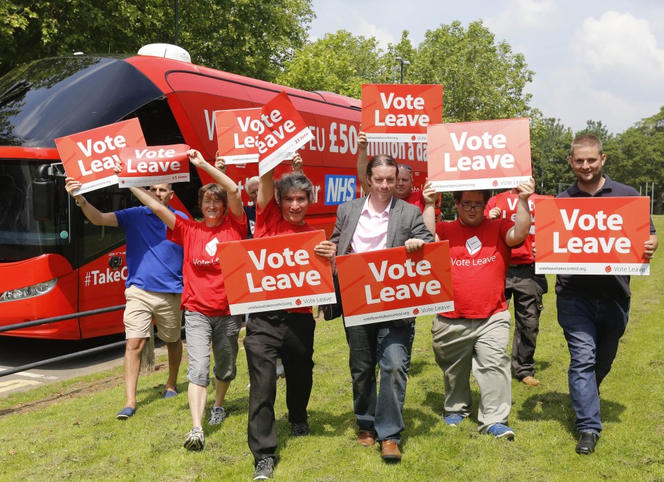 Vote Leave campaigners on the trial ahead of the vote in June