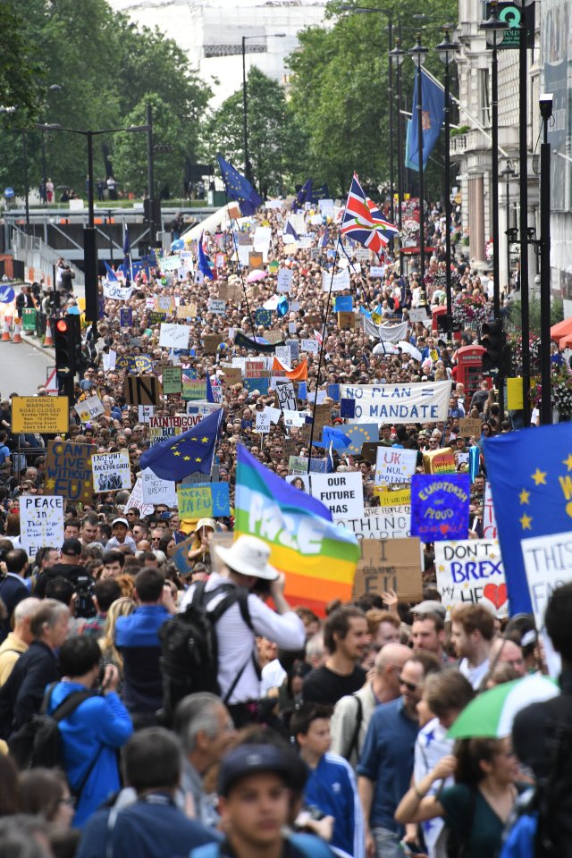 An anti-Brexit march in July after the vote to leave the EU