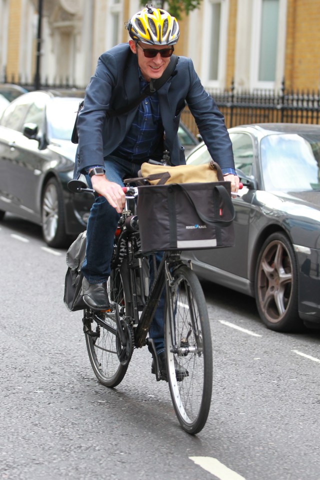 Vine, seen riding his bike outside the BBC Radio studios earlier this year, is a keen cyclist who often bikes to work