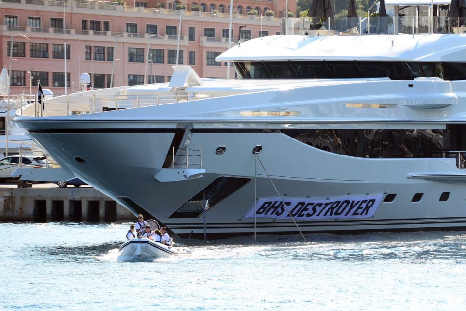 The yacht was renamed BHS Destroyer by pranksters