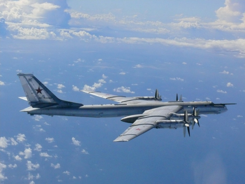 Russian TU-95 bomber flies through airspace northwest of Okinoshima island