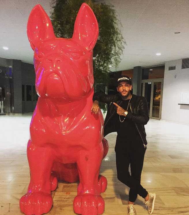 Pete was branded 'disrespectful' a number of times in the comment section next to this picture of him with a bulldog sculpture