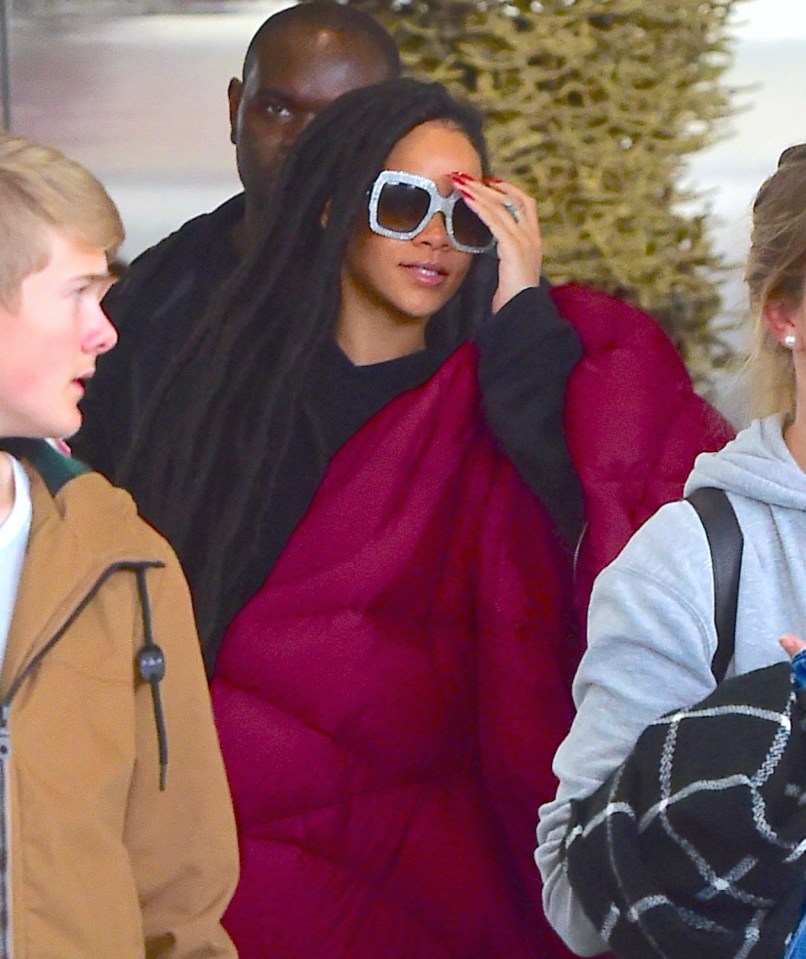 EXCLUSIVE: **PREMIUM EXCLUSIVE RATES APPLY ** Rihanna Lands Safely in NYC with Hip Length Dreads after Flying Out of Paris Immediately
