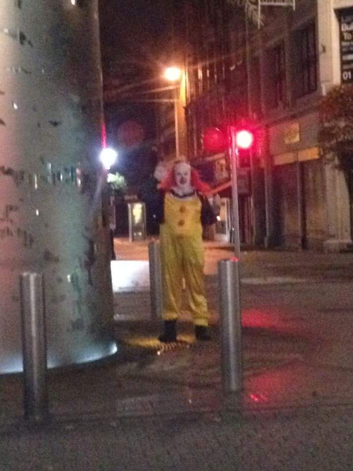 Clowns have even been sighted in Ireland, with this one reportedly snapped on the streets of Dublin