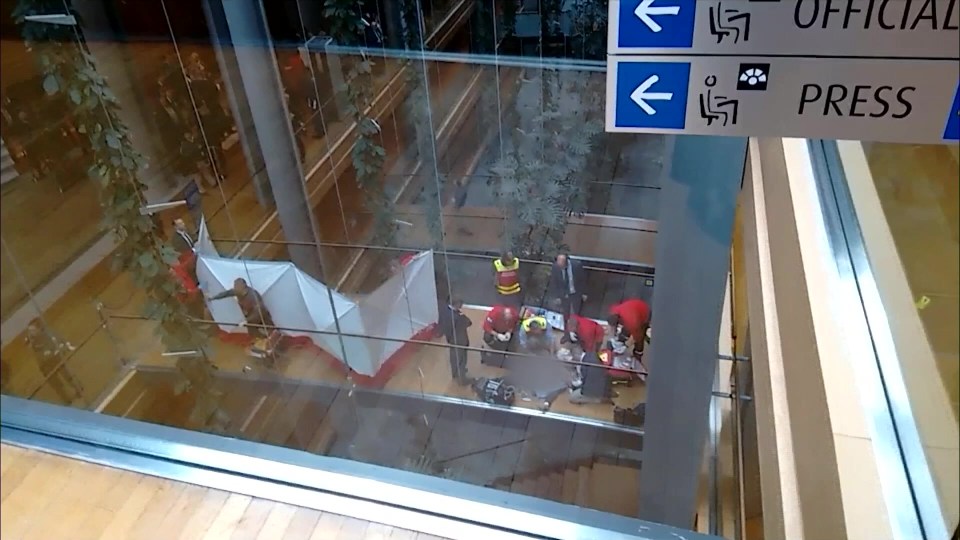Later footage showed Woolfe being attended by paramedics and taken to hospital