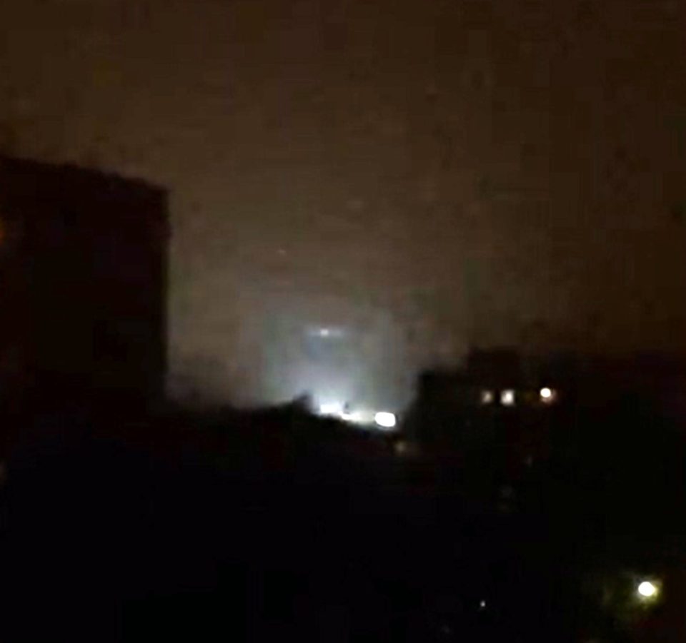 The light was first seen hovering behind buildings in Moscow