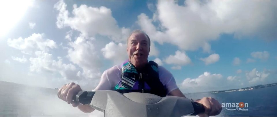 Clarkson also took to the water for some high speed action
