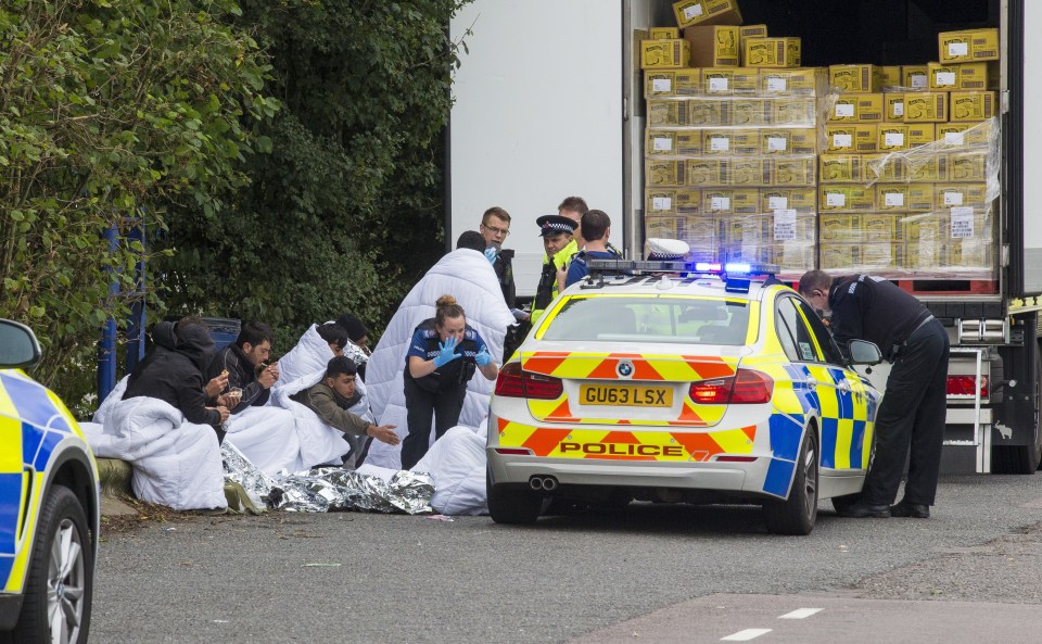 The migrants were found packed in a freezer lorry carrying roast potatoes