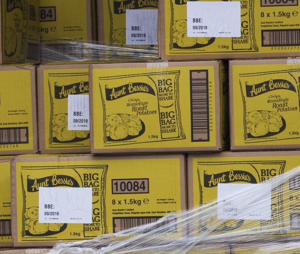 The lorry was carrying a full cargo load of Aunt Bessie's roast potatoes