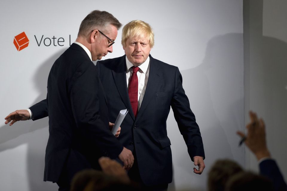 It came after Michael Gove knifed Boris Johnson in the back over running for PM
