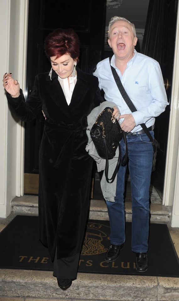 Louis Walsh and Sharon Osbourne were in high spirits as they celebrated her birthday