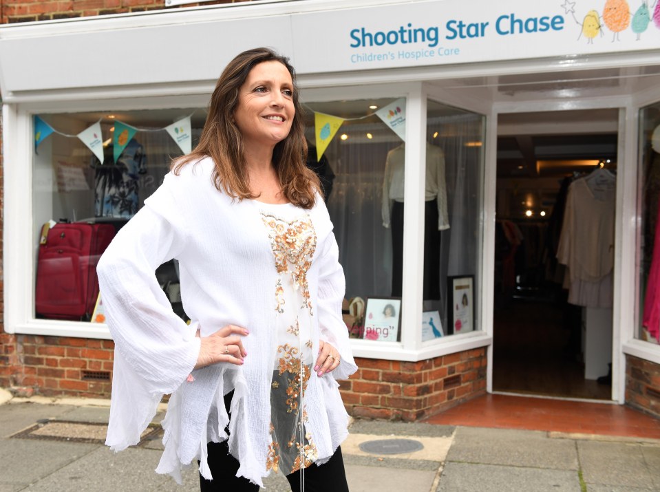 Joan Collins donates clothes to Shooting Star Chase charity shop