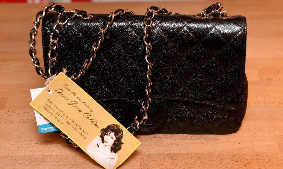 Joan Collins donates clothes to Shooting Star Chase charity shop