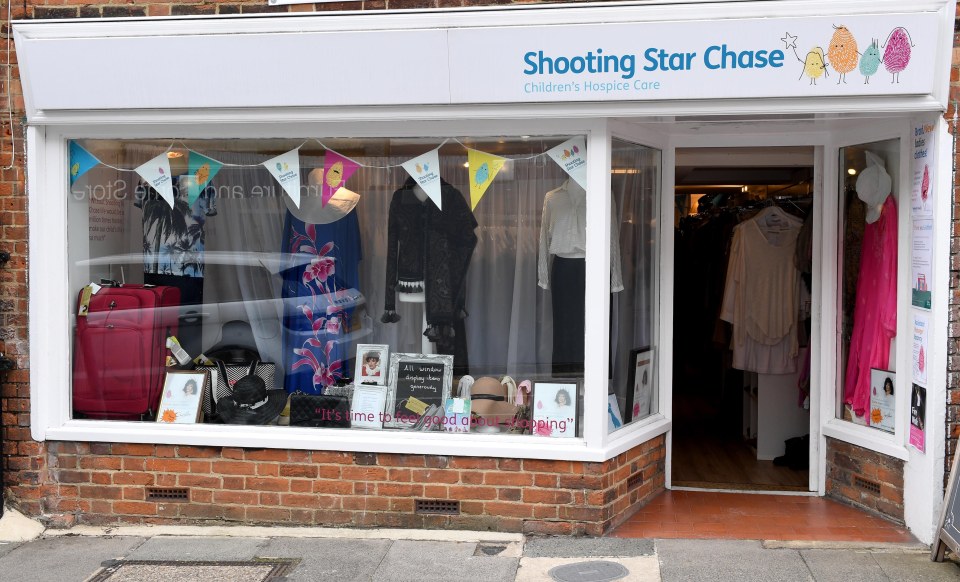 Joan Collins donates clothes to Shooting Star Chase charity shop